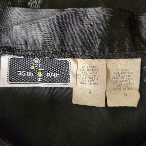 35th & 10th Vintage Satin Floral Maxi Skirt-Size 9 - Picture 5 of 5